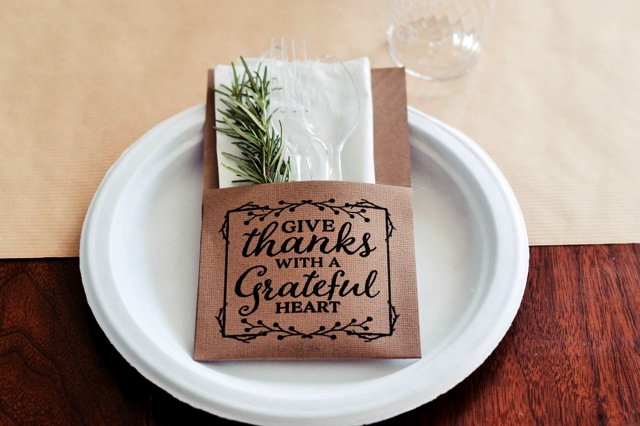 Thanksgiving Cutlery Bag Place Setting